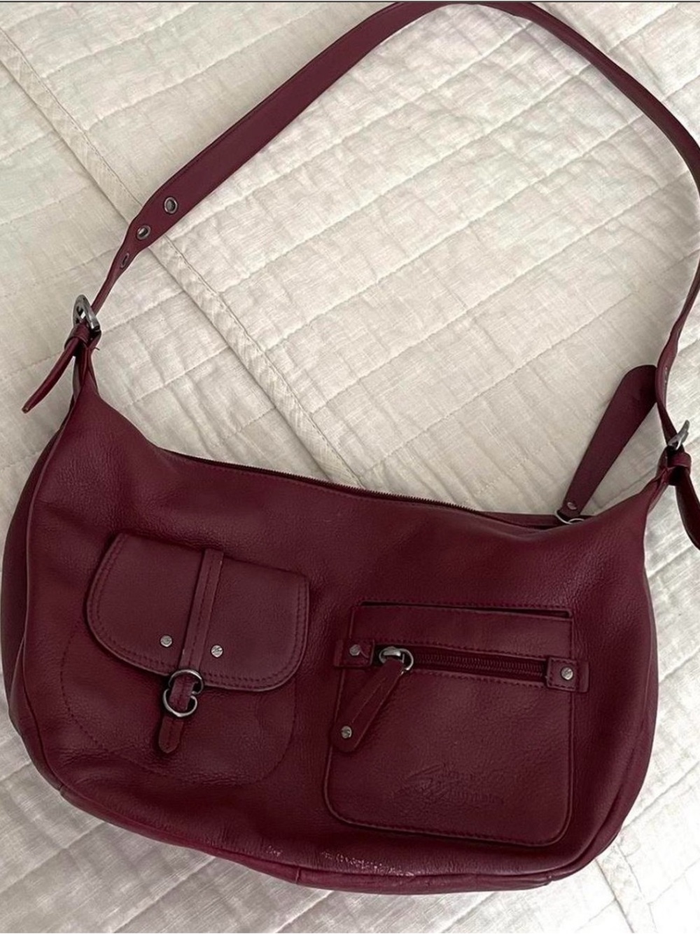 Women's Burgundy Leather Shoulder Bag